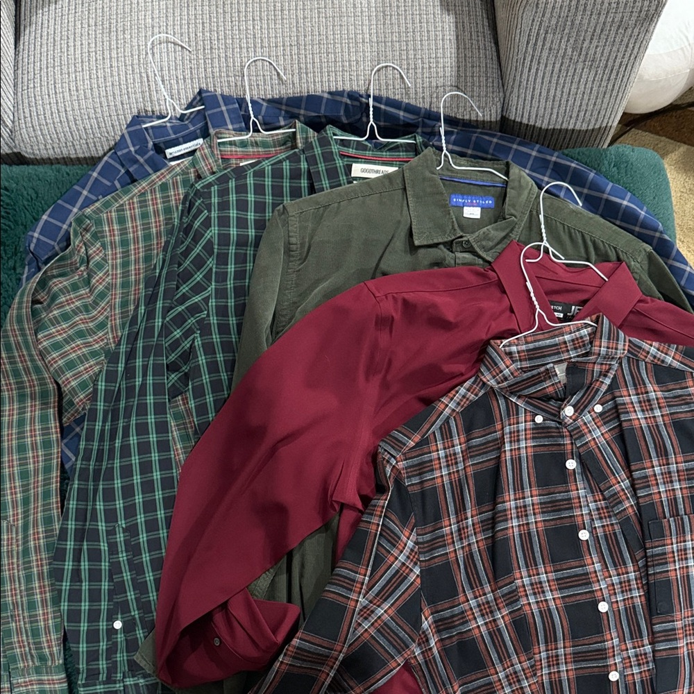 6 Mens’s long sleeve work shirts